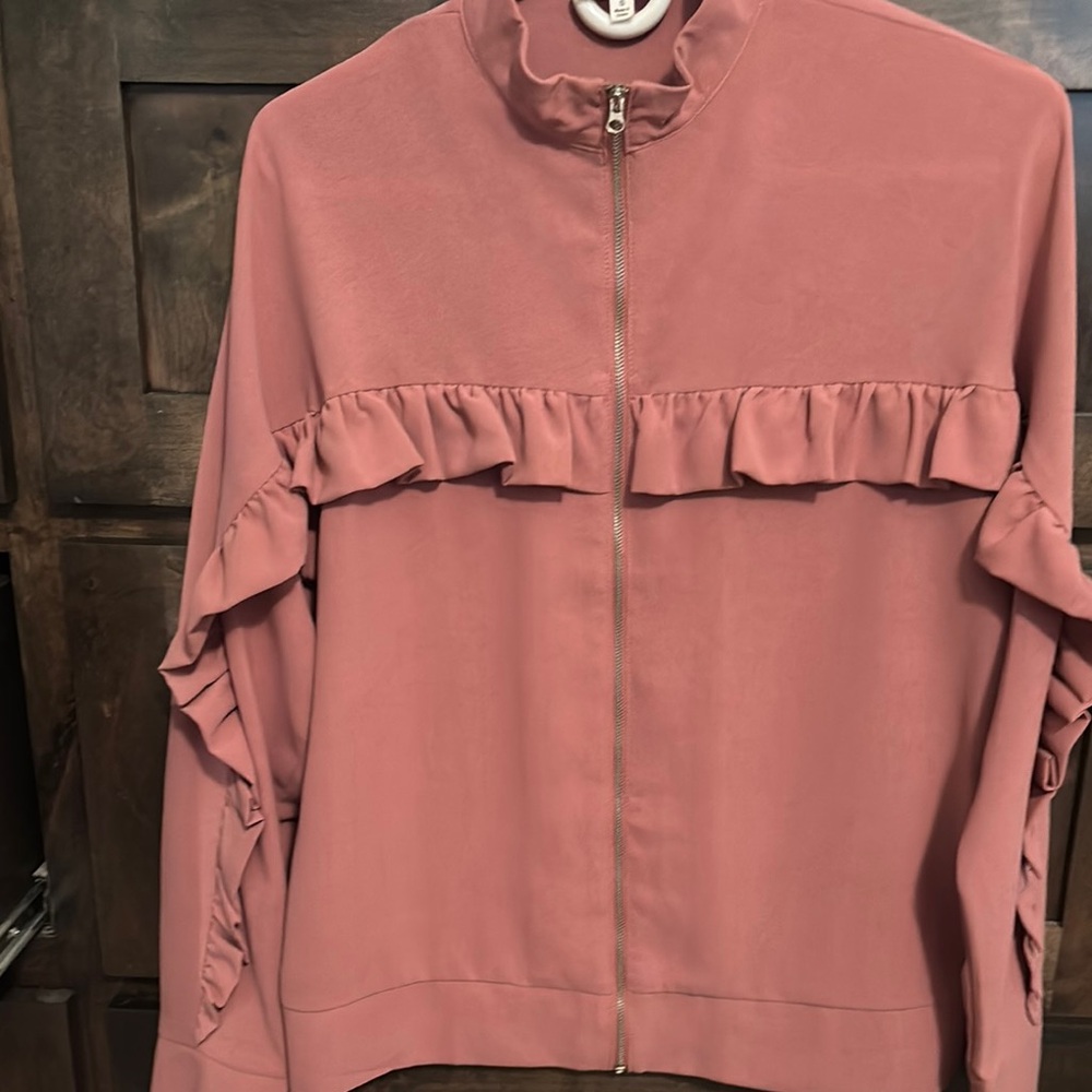 Women's Pink Ruffle Jacket